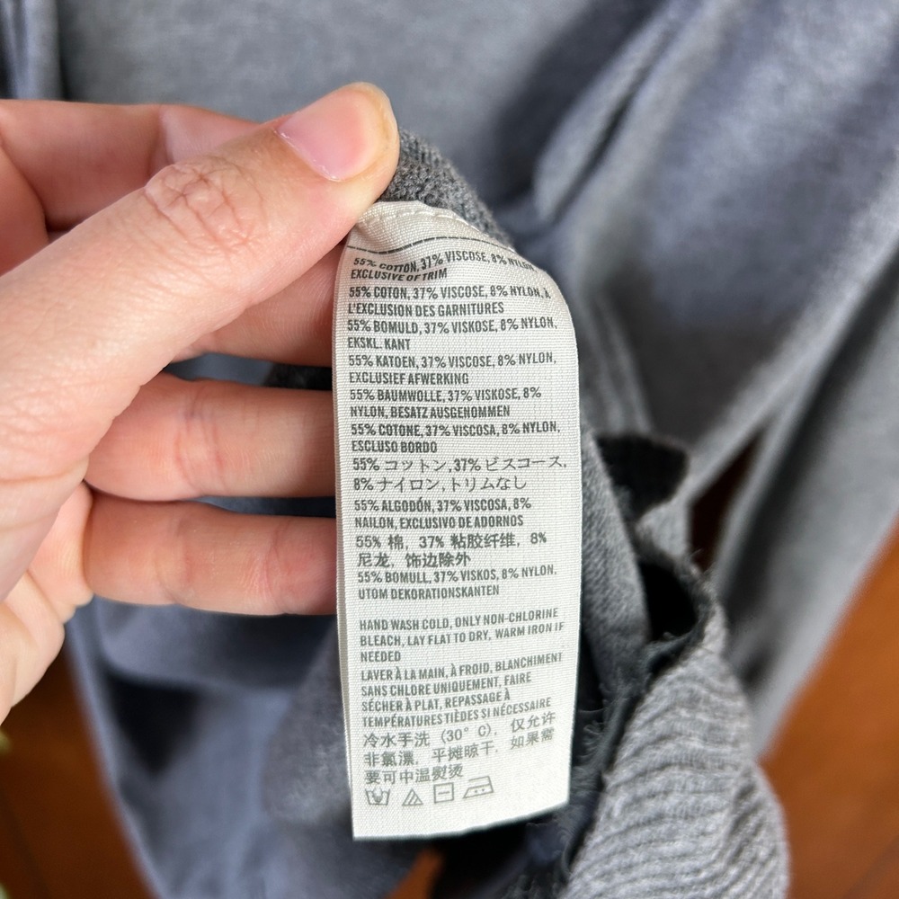 Vintage y2k Hollister Gray Ruffle Front Cardigan Sweater Women's Small - Picture 8 of 9